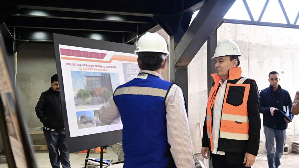 Presenta 85% de avance construcción de biblioteca del Colegio de Sonora