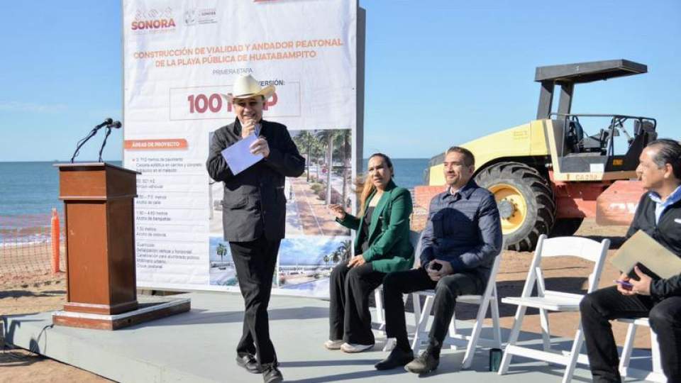 Construcción del mirador escénico en la playa pública de Huatabampito detonará el turismo